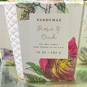 PADDYWAX Rose & Oud SOY CANDLE IN CERAMIC! Made in the USA Scented Hand Poured